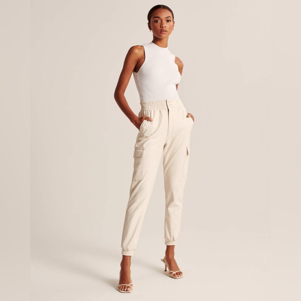 Abercrombie & Fitch Vegan Leather Cargo Pants